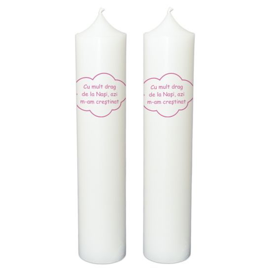 Lumanare botez personalizata, model BP 067