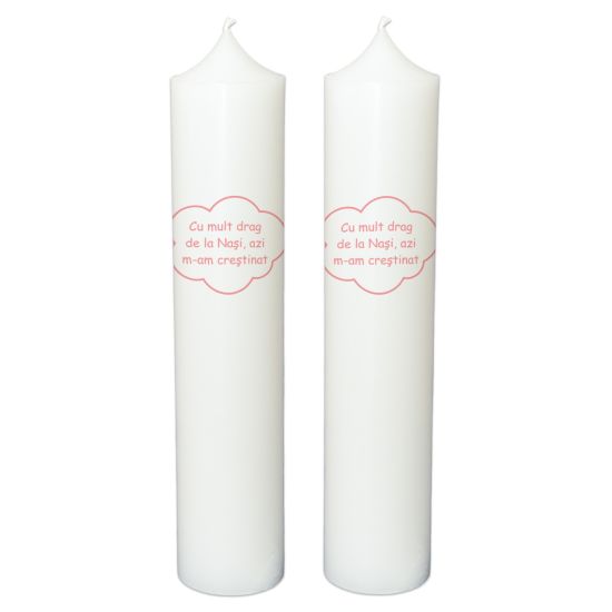 Lumanare botez personalizata, model BP 068