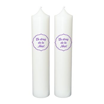 Lumanare botez personalizata, model BP 069