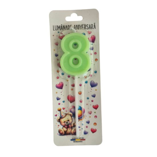 Lumanare cifra 8 Verde