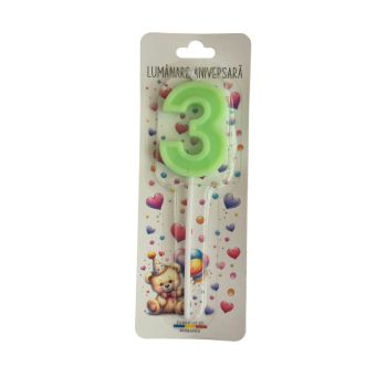 Lumanare cifra 3 Verde