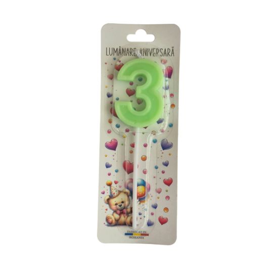 Lumanare cifra 3 Verde