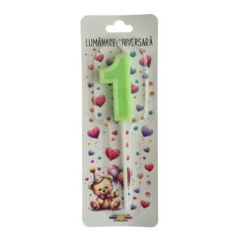 Lumanare cifra 1 Verde