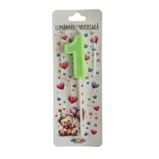 Lumanare cifra 1 Verde