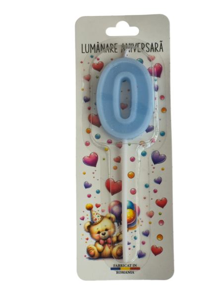 Lumanare cifra 0 Bleu