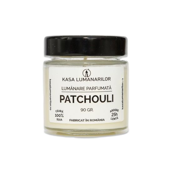 Lumanare parfumata din soia,Pachouli , cu fitil...