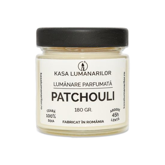 Lumanare parfumata din soia,Pachouli , cu fitil...