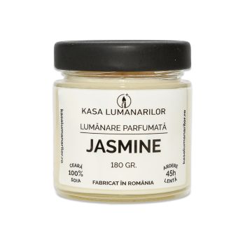 Lumanare parfumata din soia,Yasmine , cu fitil de lemn,...