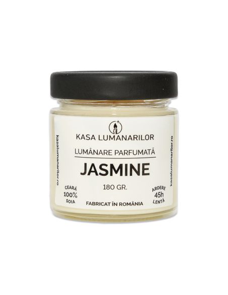 Lumanare parfumata din soia,Yasmine , cu fitil de lemn, 180 gr