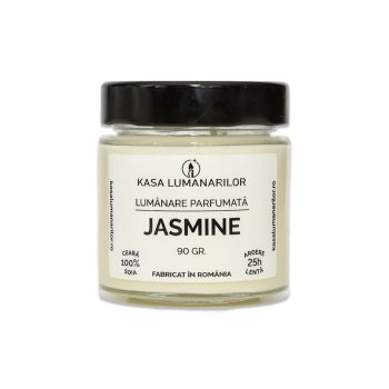 Lumanare parfumata din soia,Yasmine , cu fitil de lemn,...