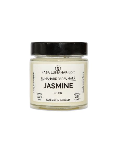 Lumanare parfumata din soia,Yasmine , cu fitil de lemn, 90 gr