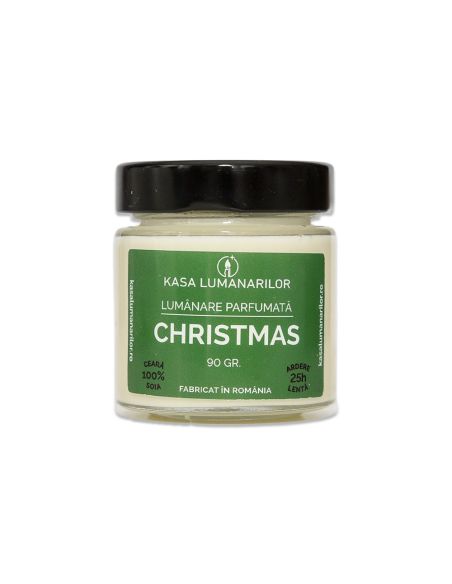 Lumanare parfumata din soia,Christmas ,cu fitil de lemn, 180 gr