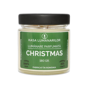 Lumanare parfumata din soia,Christmas ,cu fitil de lemn,...