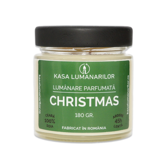Lumanare parfumata din soia,Christmas ,cu fitil...