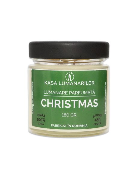 Lumanare parfumata din soia,Christmas ,cu fitil de lemn, 180 gr