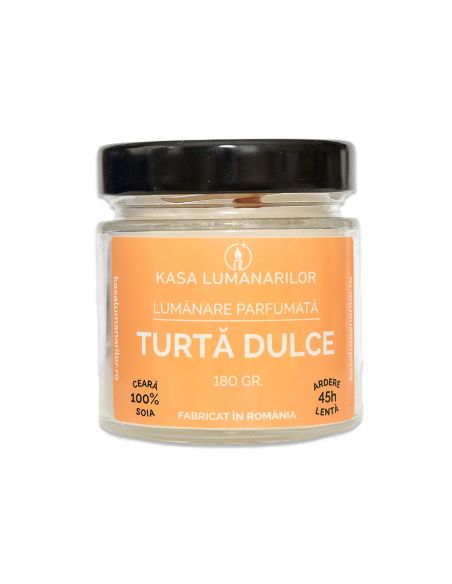 Lumanare parfumata din soia,Turta Dulce  ,cu fitil de lemn, 180 gr