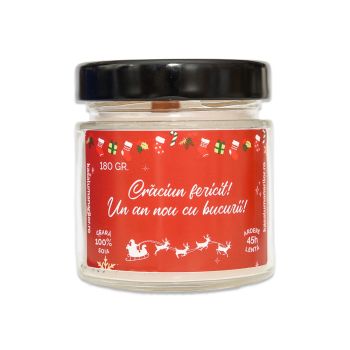 Lumanare parfumata din soia,Craciun Fericit! ,cu fitil de...