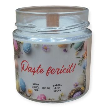 Lumanare parfumata din soia, Paste Fericit  ,cu fitil de... 2
