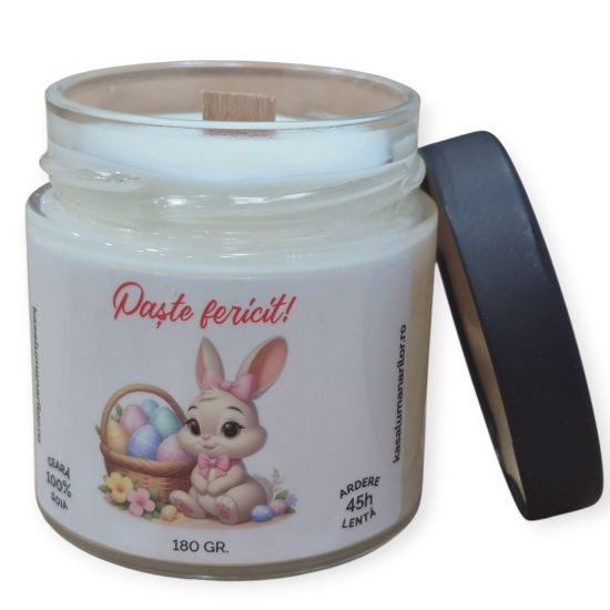 Lumanare parfumata din soia,Iepuras  ,cu fitil...