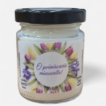 Lumanare parfumata din soia,Martisor ,cu fitil de lemn,... 2