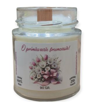 Lumanare parfumata din soia,O Primavara minunata,cu fitil...