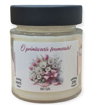 Lumanare parfumata din soia,O Primavara minunata,cu fitil... 2