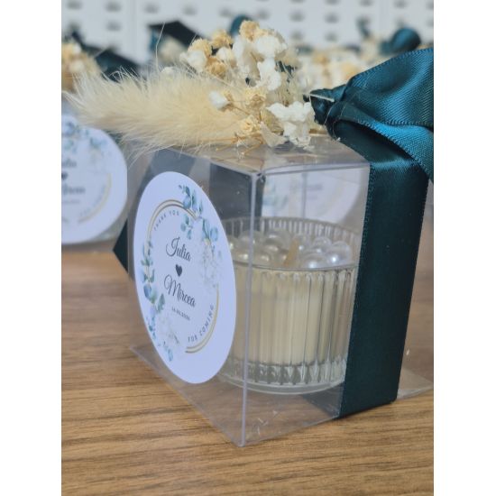 Marturie nunta/ botez mini boboniera cu perle