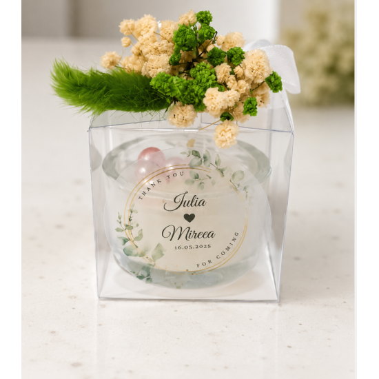 Marturie nunta/ botez mini boboniera cu perle