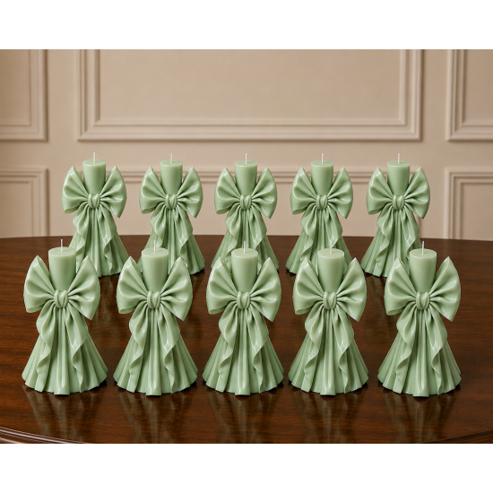 Lumanari Botez Rochita Cu Funda Verde Menta
