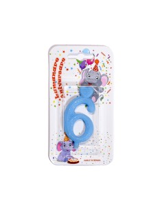 Lumanare cifra 6 Blue