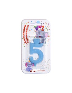 Lumanare cifra 5 Blue