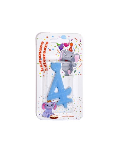 Lumanare cifra 4 Blue