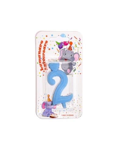 Lumanare cifra 2 Blue