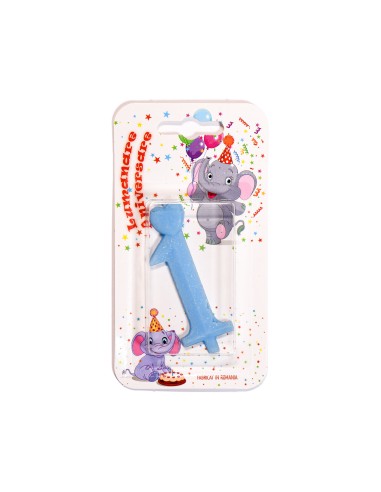Lumanare cifra 1 Blue